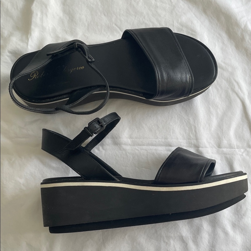 Robert Clergerie Black Platform Sandals - Picture 5 of 10